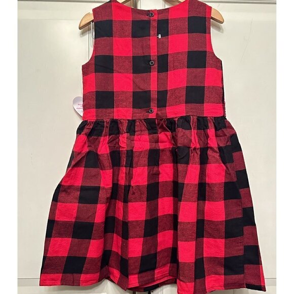 The Children’s Place Toddler Girls Buffalo Red Black Plaid 5T Dress TCP New - Picture 6 of 10